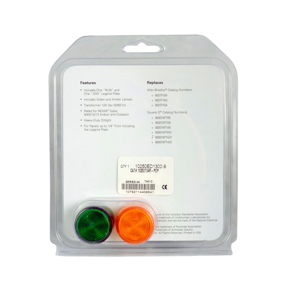 10250T34R - Eaton Cutler-Hammer - 120V Heavy-Duty Watertight/Oiltight Indicating Light Pushbutton