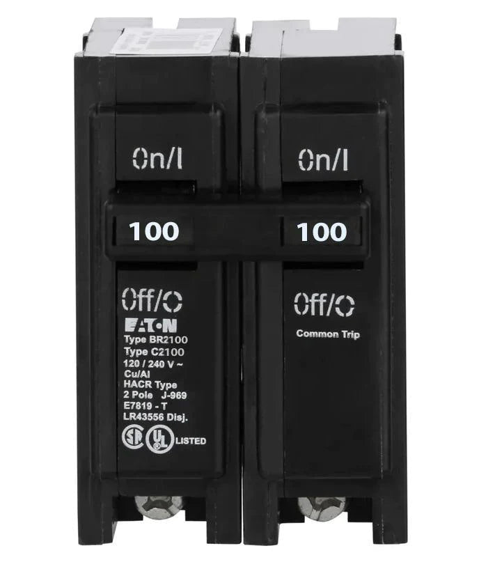 BR2100 - Eaton Cutler-Hammer - Plug-In 100 Amp 2 Pole 240 Volt Thermal Magnetic Circuit Breaker