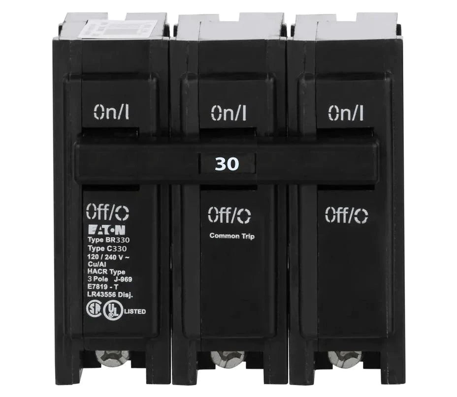 BR330 - Eaton Cutler-Hammer - Plug-In 30 Amp 240 Volt 3 Pole Circuit Breaker