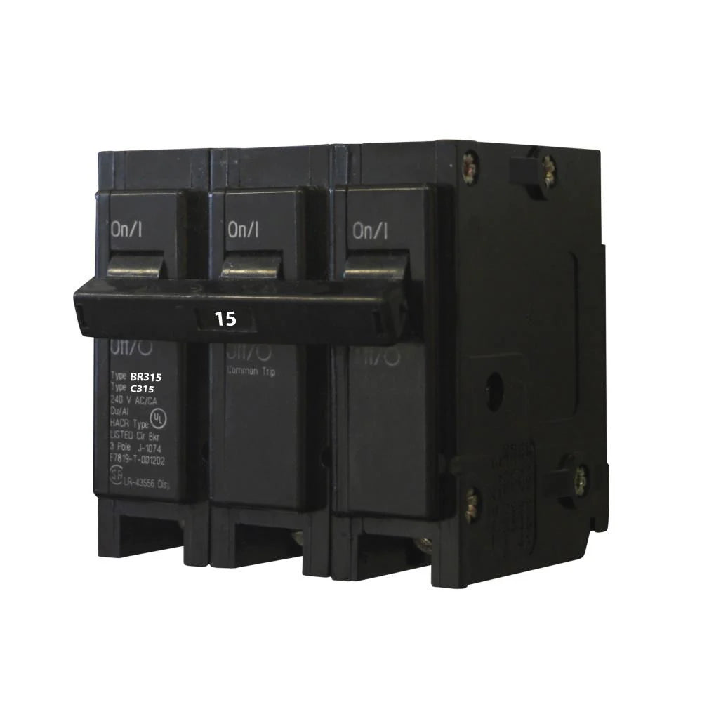 BR315 - Eaton Cutler-Hammer - Plug-In 15 Amp 240 Volt 3 Pole Circuit Breaker