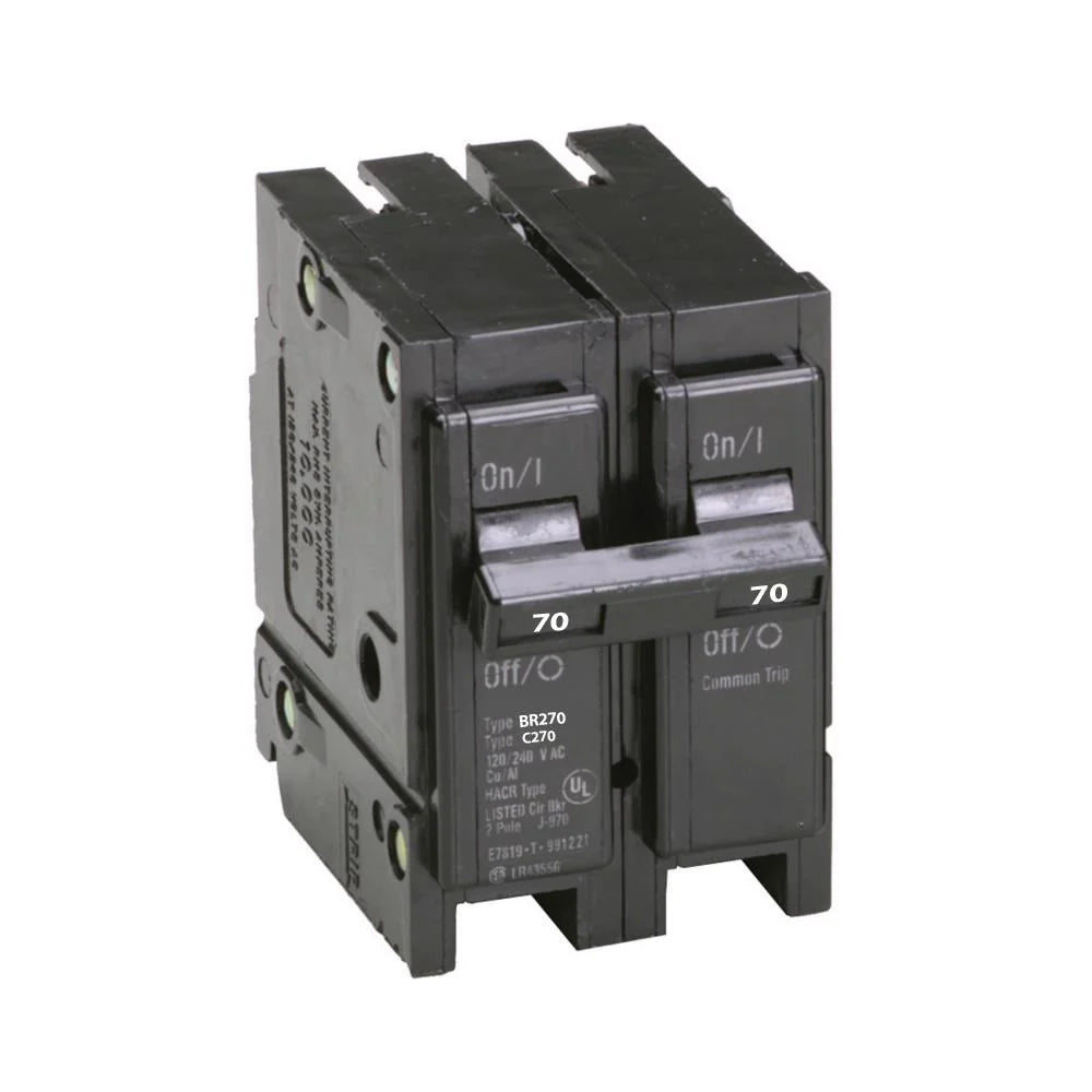 BR270 - Eaton Cutler-Hammer - Plug-In 70 Amp 240 Volt 2 Pole Circuit Breaker