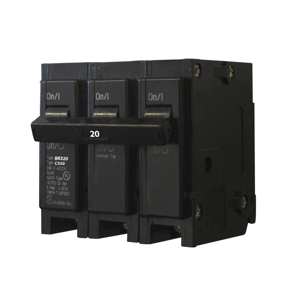 BR320 - Eaton Cutler-Hammer - Plug-In 20 Amp 3 Pole 240 Volt Circuit Breaker
