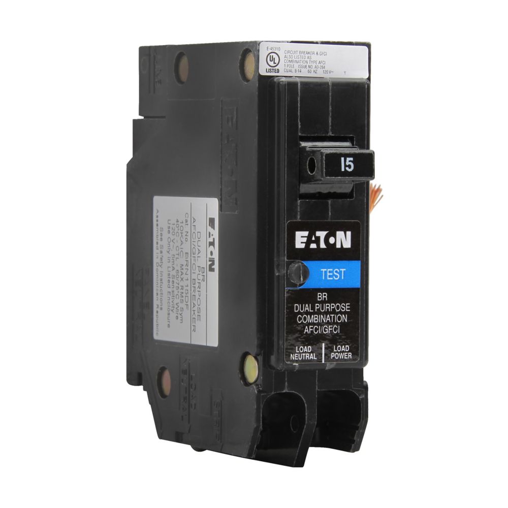 BRN115DF - Eaton Cutler-Hammer - Plug-In 15 Amp 240 Volt 1 Pole Molded Case Circuit Breaker