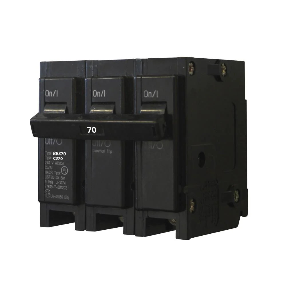 BR370 - Eaton Cutler-Hammer - Plug-In 70 Amp 240 Volt 3 Pole Circuit Breaker
