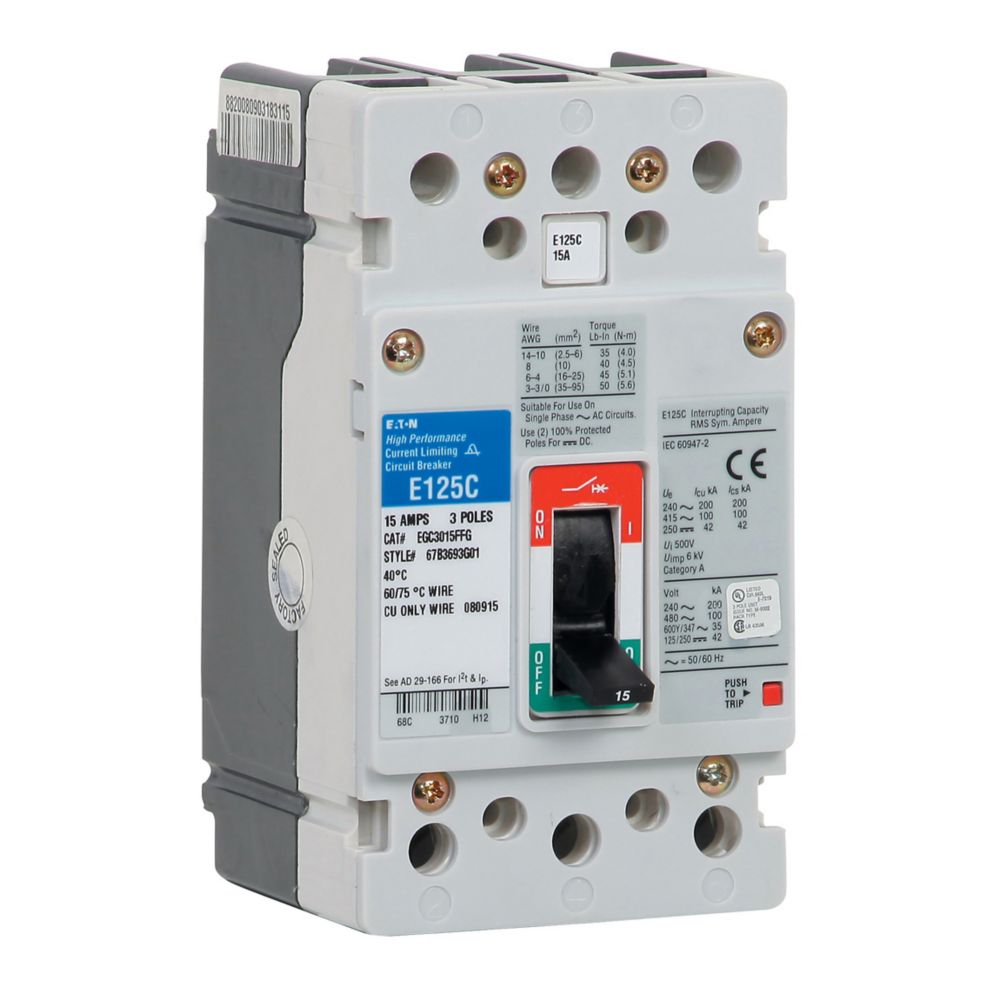 EGB3060FFG - Eaton Cutler-Hammer - 60 Amp 3 Pole 480 Volt Molded Case Circuit Breakers