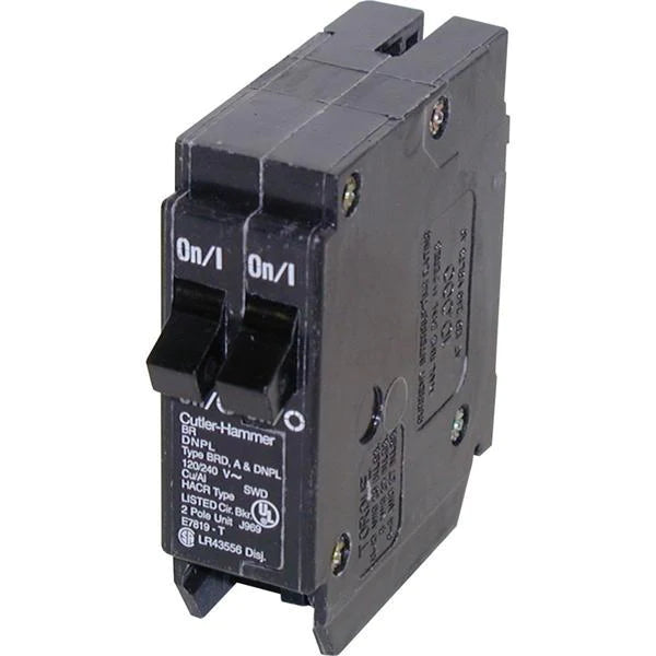 BR2020 - Eaton Cutler-Hammer - Plug-In 20/20 Amp 1 Pole 120 Volt Thermal Magnetic Tandem Circuit Breaker