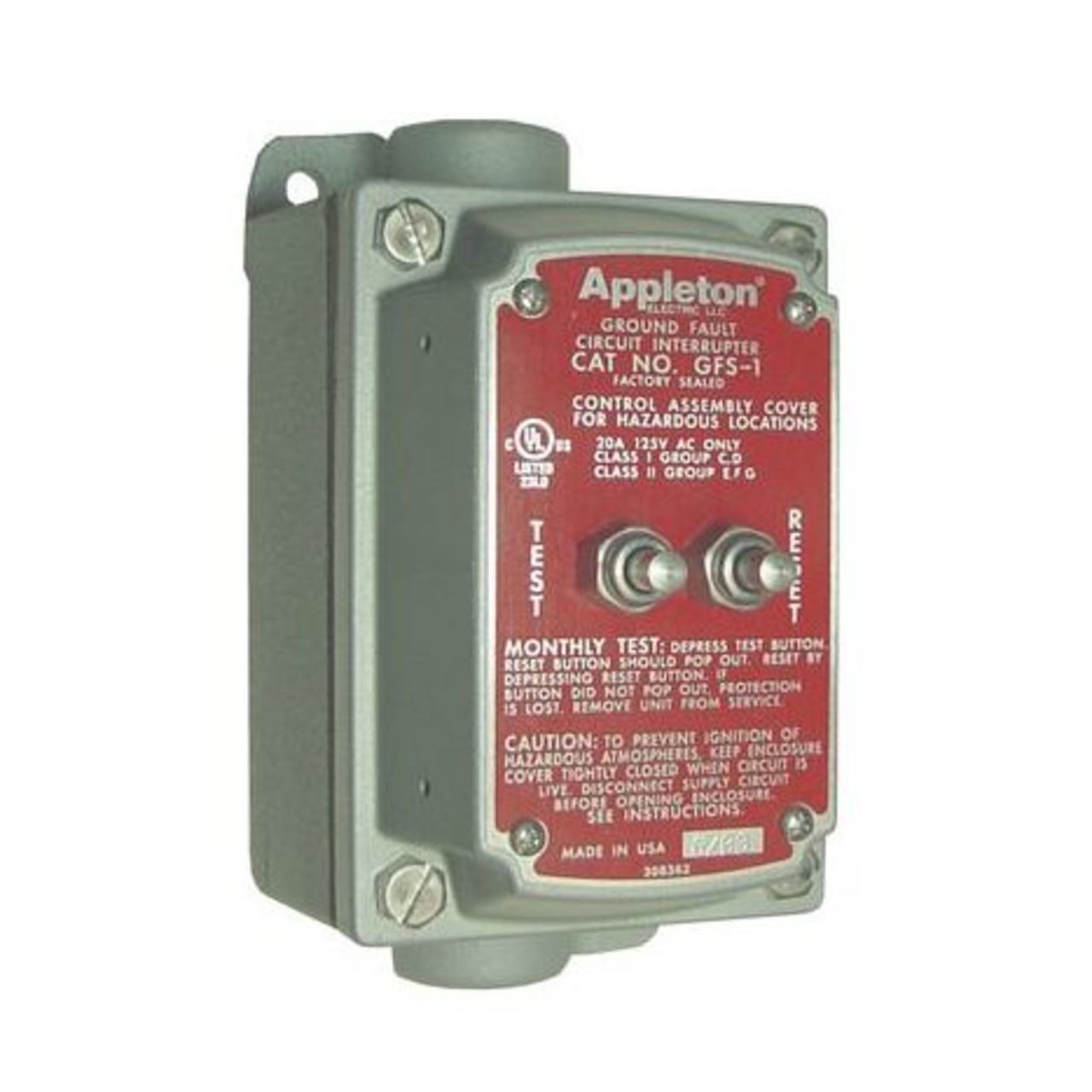 EFSRGFI - Appleton - 20A Ground Fault Circuit Interrupter Explosion-Proof Aluminum Device