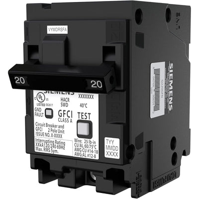 Q220GFN - Siemens 20A 2P 240V GFCI Plug-On Neutral Circuit Breaker
