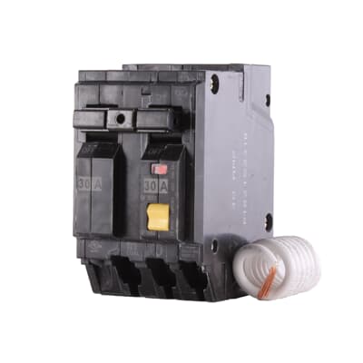 THQL2130GFEP - General Electric - 30 Amp 2 Pole 120/240V 10kAIC Ground Fault Circuit Breaker THQL Series Plug-In Mount