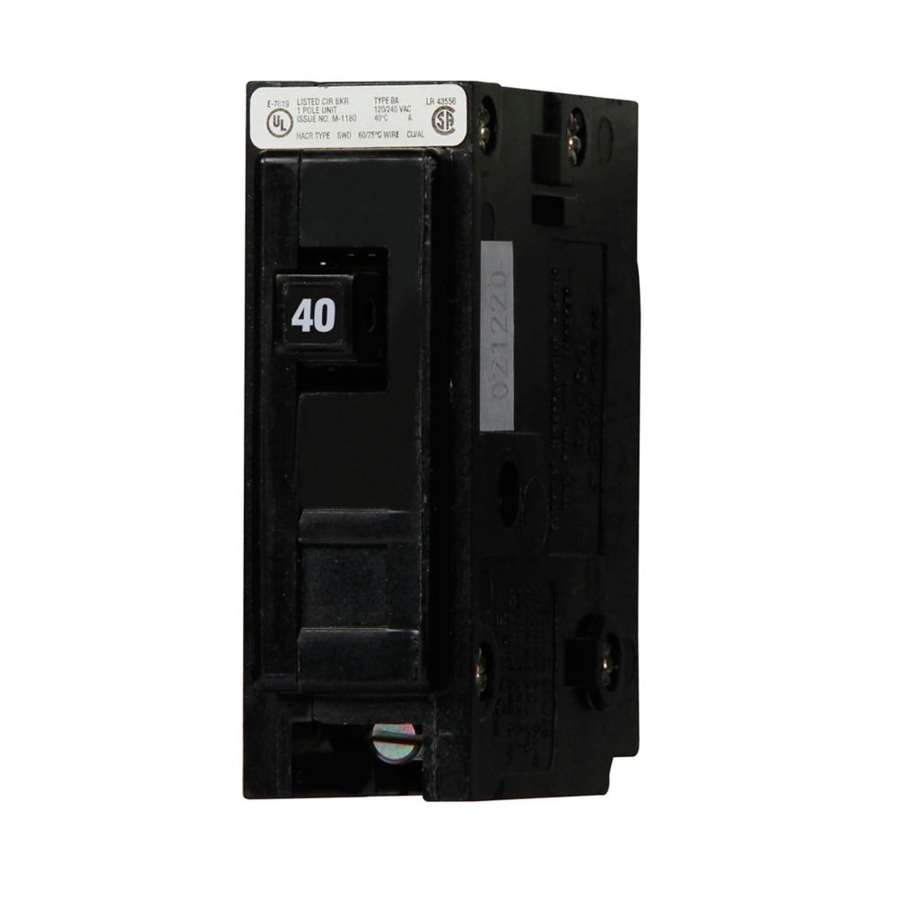 BAB1040 - Eaton Cutler Hammer - 40A 120/240V Single-Pole BAB Thermal Magnetic Circuit Breakers