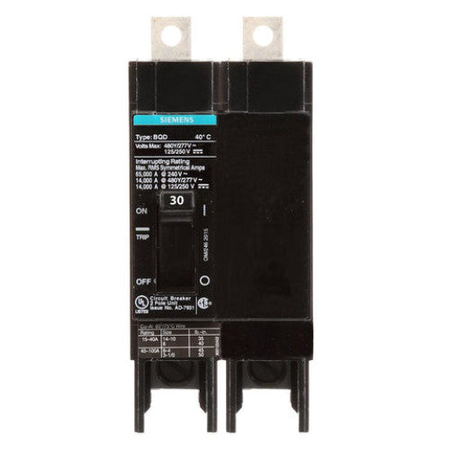 BQD230 - Siemens - 30 Amp 2-Pole 480 Volt Circuit Breakers