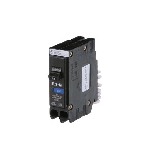 BRN120DF - Eaton - BR Arc Fault / Ground Fault Circuit Breaker BR Dual Function AF/GF 1P 20A Pigtail Neutral