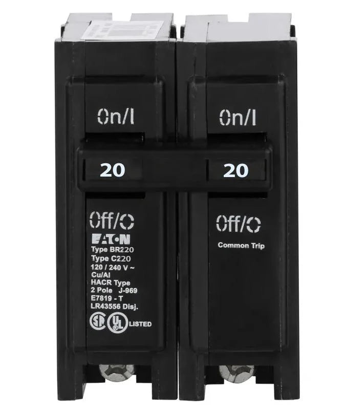 BR220 - Eaton Cutler-Hammer - Plug-In 20 Amp 2 Pole 240 Volt Thermal Magnetic Circuit Breaker