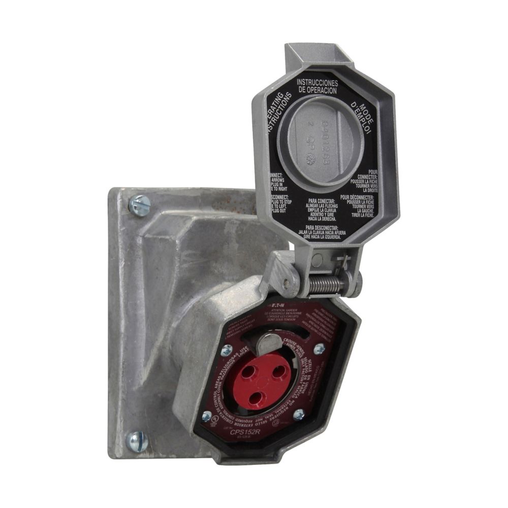 CPS152R - Eaton Crouse-Hinds Series - 20A 2-Wire 3-Pole Copper-Free Aluminum Arktite CPS Receptacle