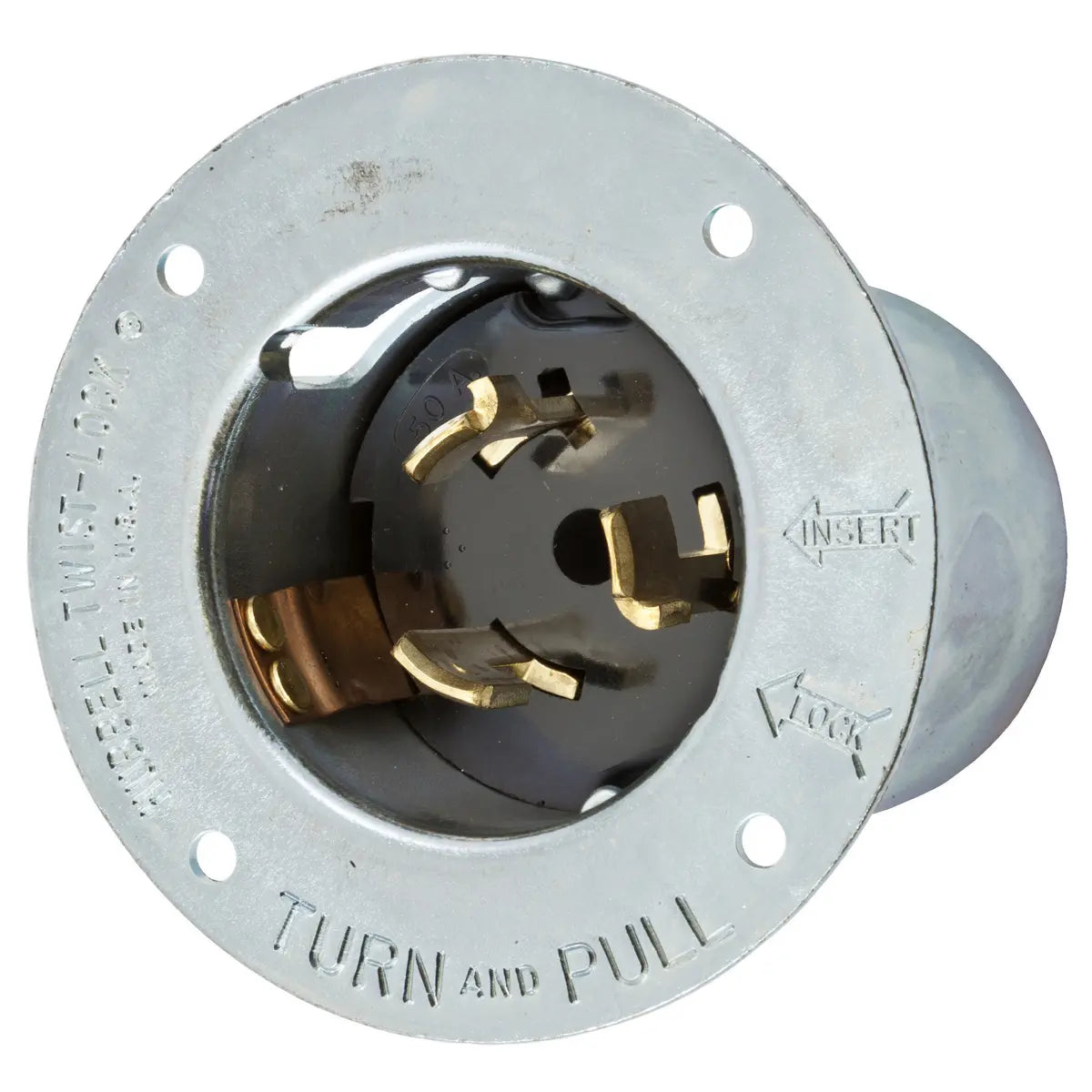 CS6375 - Hubbell Wiring Device-Kellems - 50A 125/250V 3-Pole 4-Wire Grounding Twist-Lock Plug
