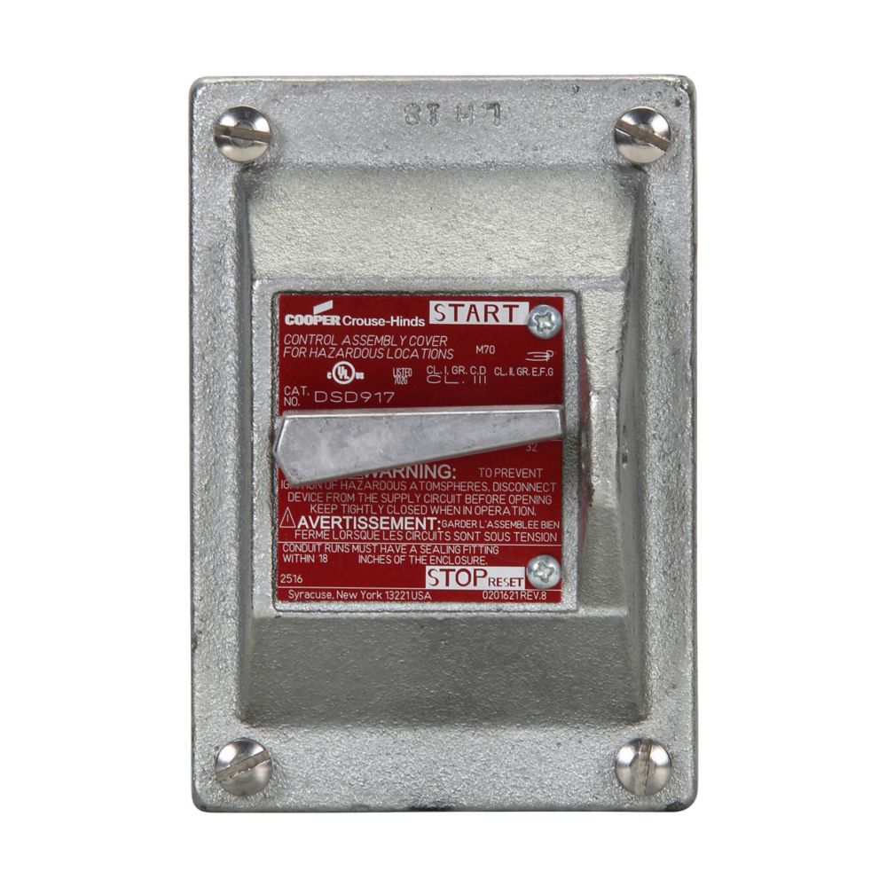 DS415SA - Eaton Crouse-Hinds Series - 20A Copper-Free Aluminum EDS Snap Switch Cover