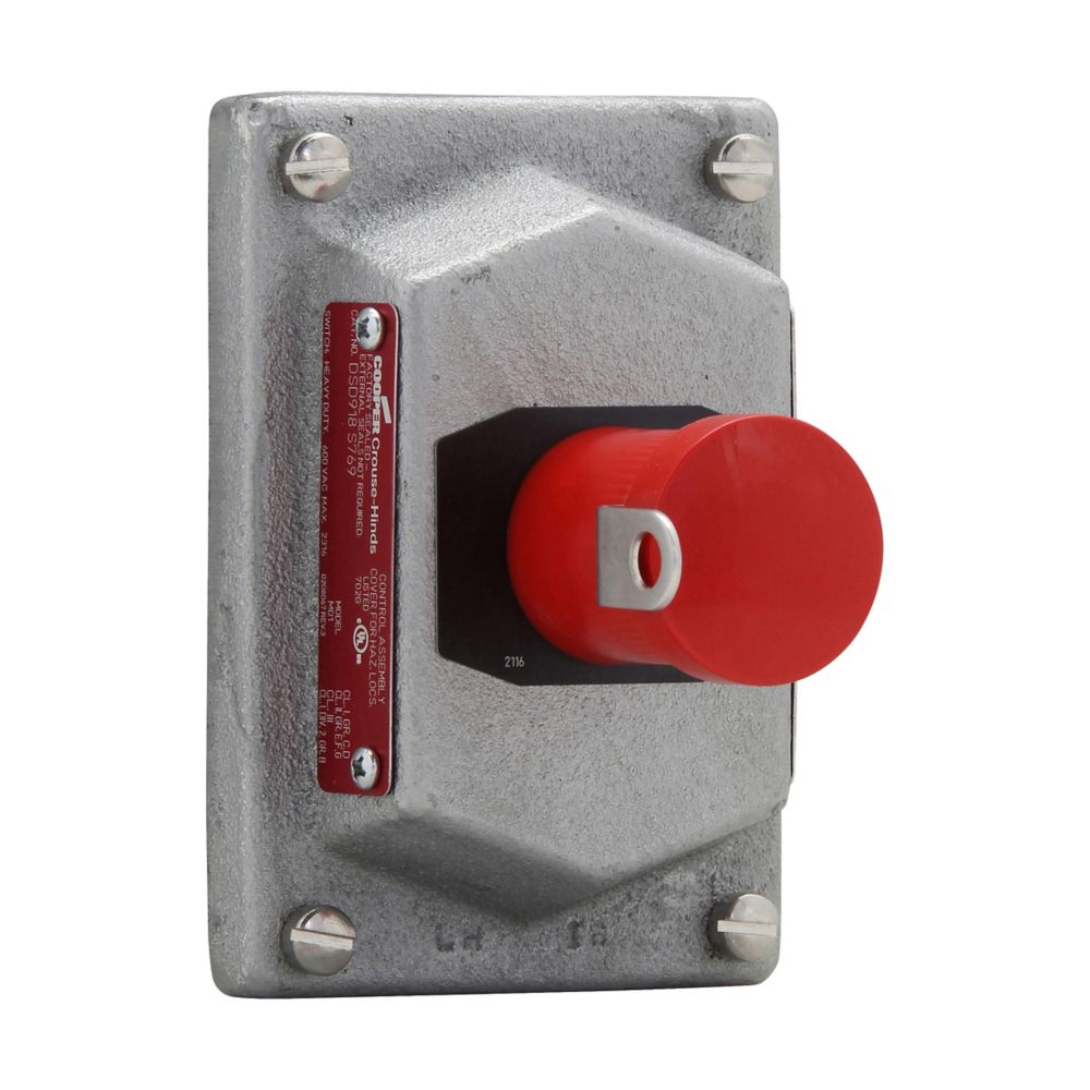 DSD918S769 - Eaton Crouse-Hinds Series - 10A 600 VAC DSD Front Operated Pushbutton Cover and Device Sub-Assembly