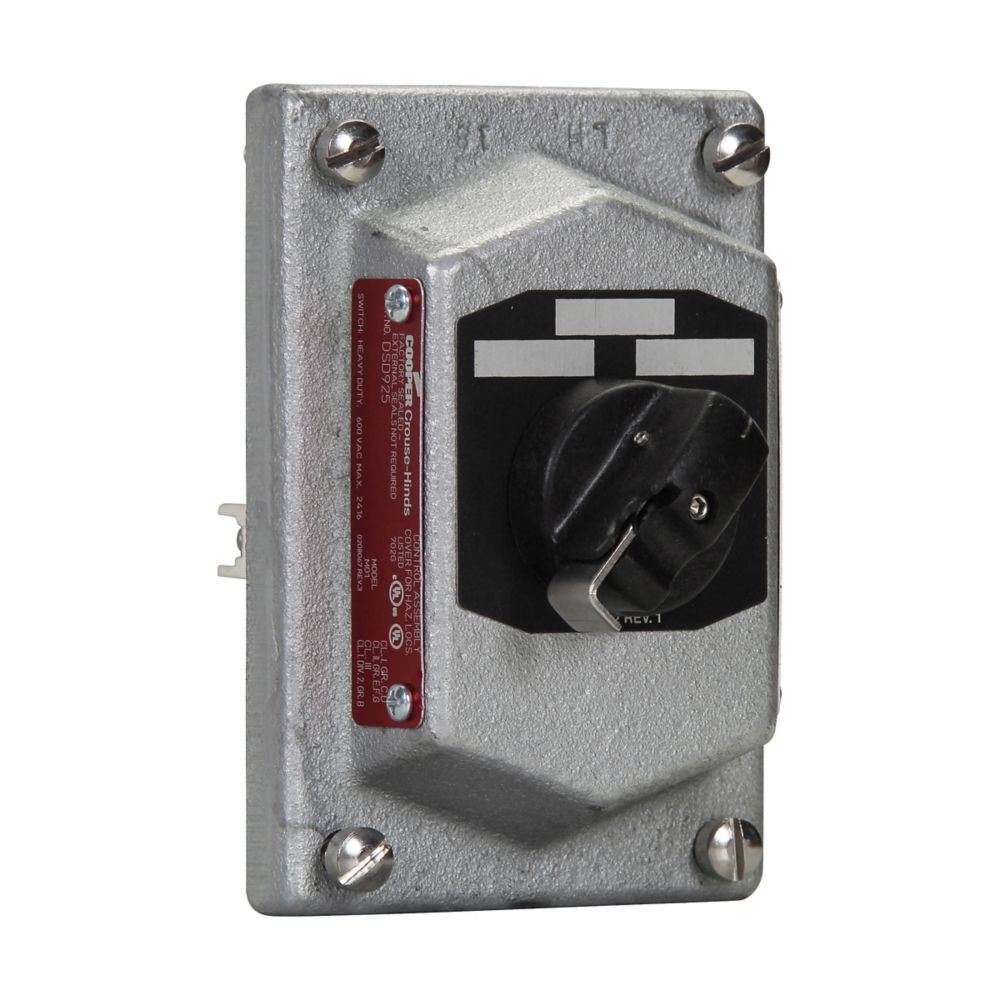 DSD927 - Eaton Crouse-Hinds Series - 10A 600 VAC Feraloy Iron Alloy DSD Selector Switch Cover and Device Sub-Assembly