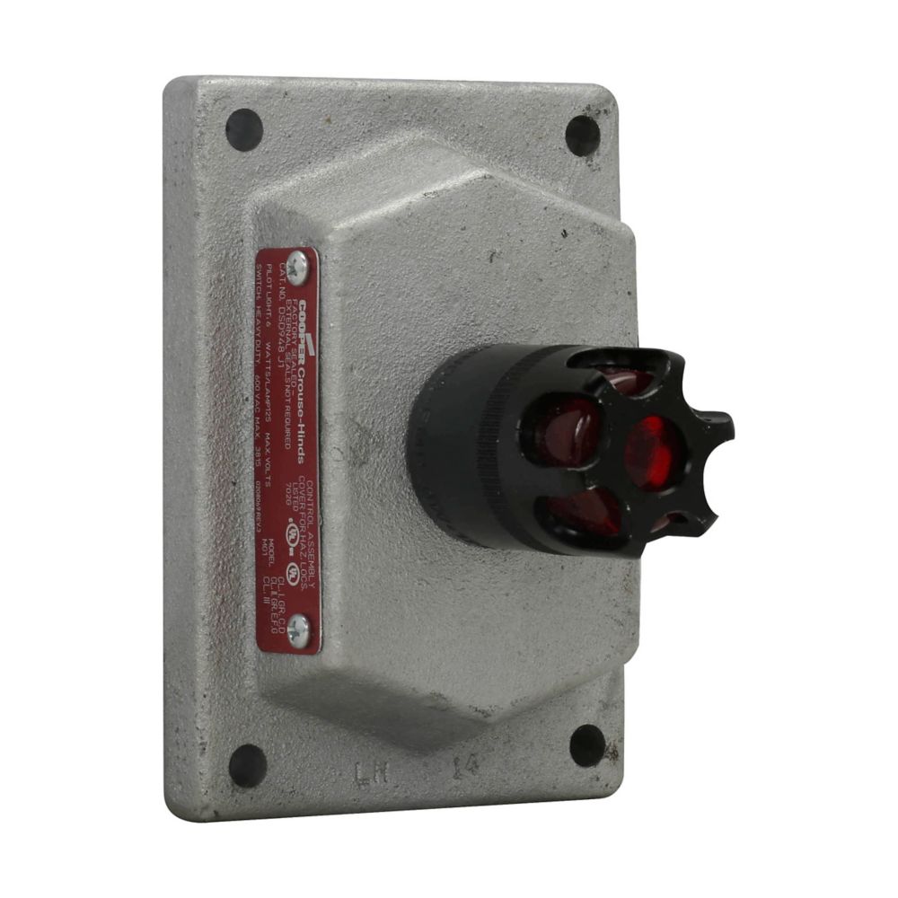 DSD948J1 - Eaton Crouse-Hinds Series - Feraloy Iron Alloy One Pilot Light DSD Pilot Light Cover and Device Sub-Assembly