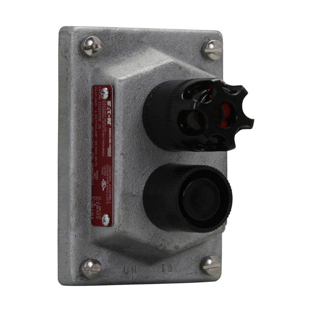 DSD958J1 - Eaton Crouse-Hinds Series - 10A 600 VAC Feraloy Iron Alloy DSD Pilot Light Cover and Device Sub-Assembly