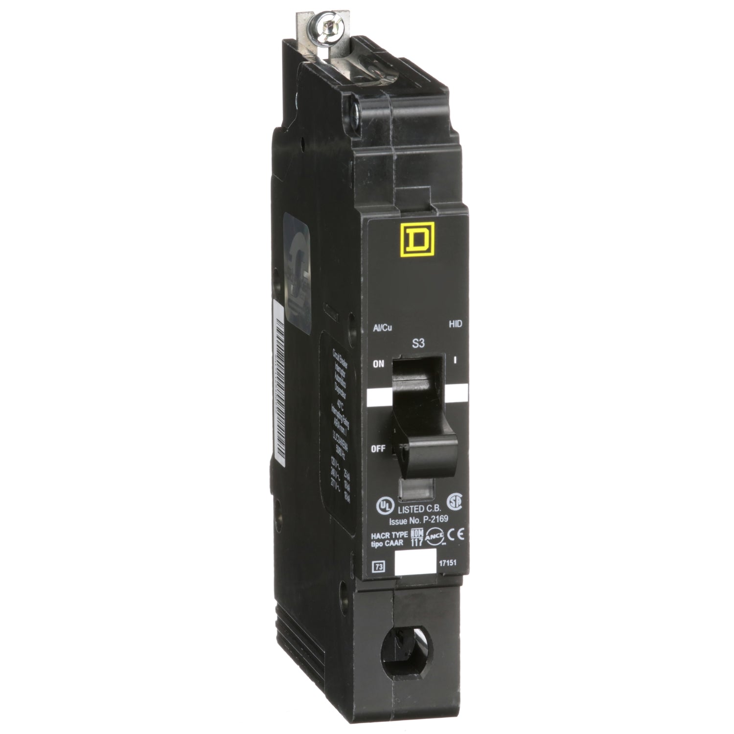 EDB14030 - Schneider Electric - Bolt-On 20 Amp 1 Pole 277 Volt Square D Molded Case Circuit Breaker