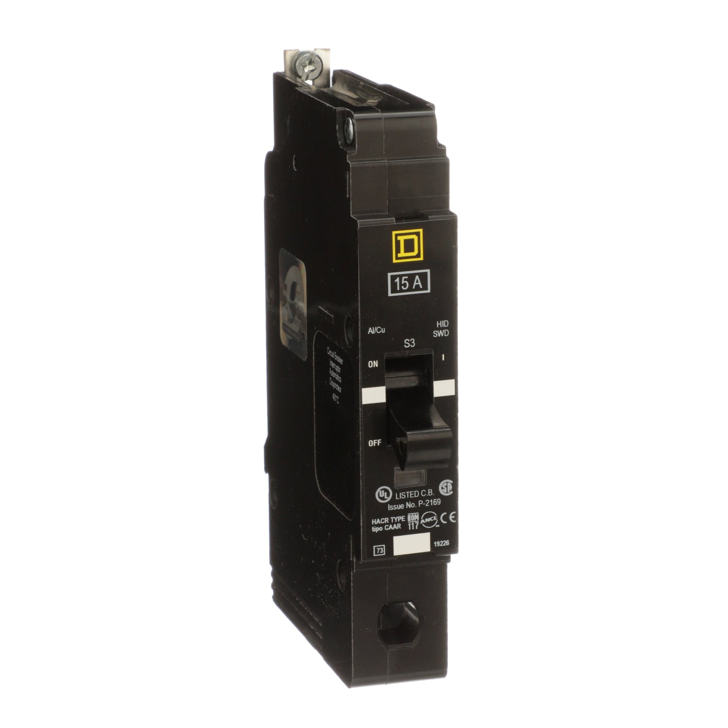 EJB14015 - Schneider Electric - Bolt-On 15 Amp 1 Pole 277 Volt Square D Molded Case Circuit Breaker