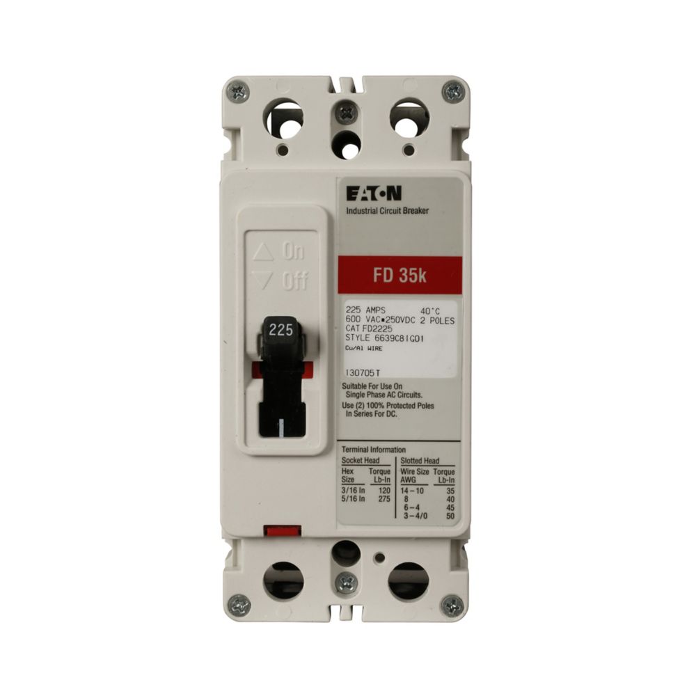 FD2060L - Eaton Cutler-Hammer - Feed-Thru 60 Amp 2 Pole 600 Volt Molded Case Circuit Breaker