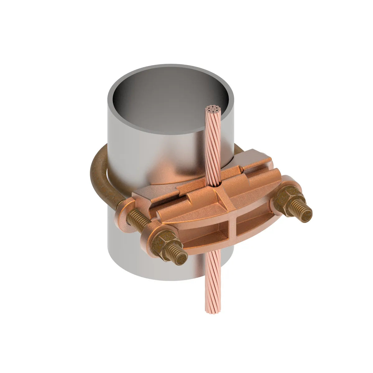 GAR1929 - Burndy - 2-1/2" to 2-7/8" Rod 2-1/2" Pipe Bright Dipped Mechanical Grounding Connector