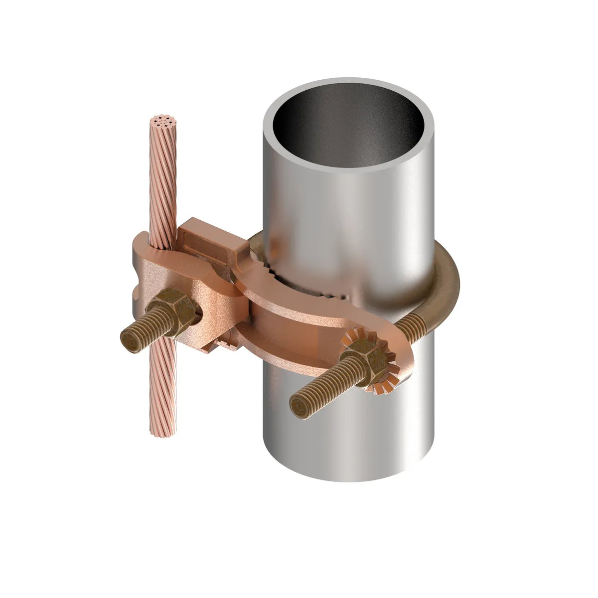GAR3903BU - Burndy - 1/4" to 2" Pipe 3/8" Stud. Silicon Bronze Hardware Mechanical Grounding Connector