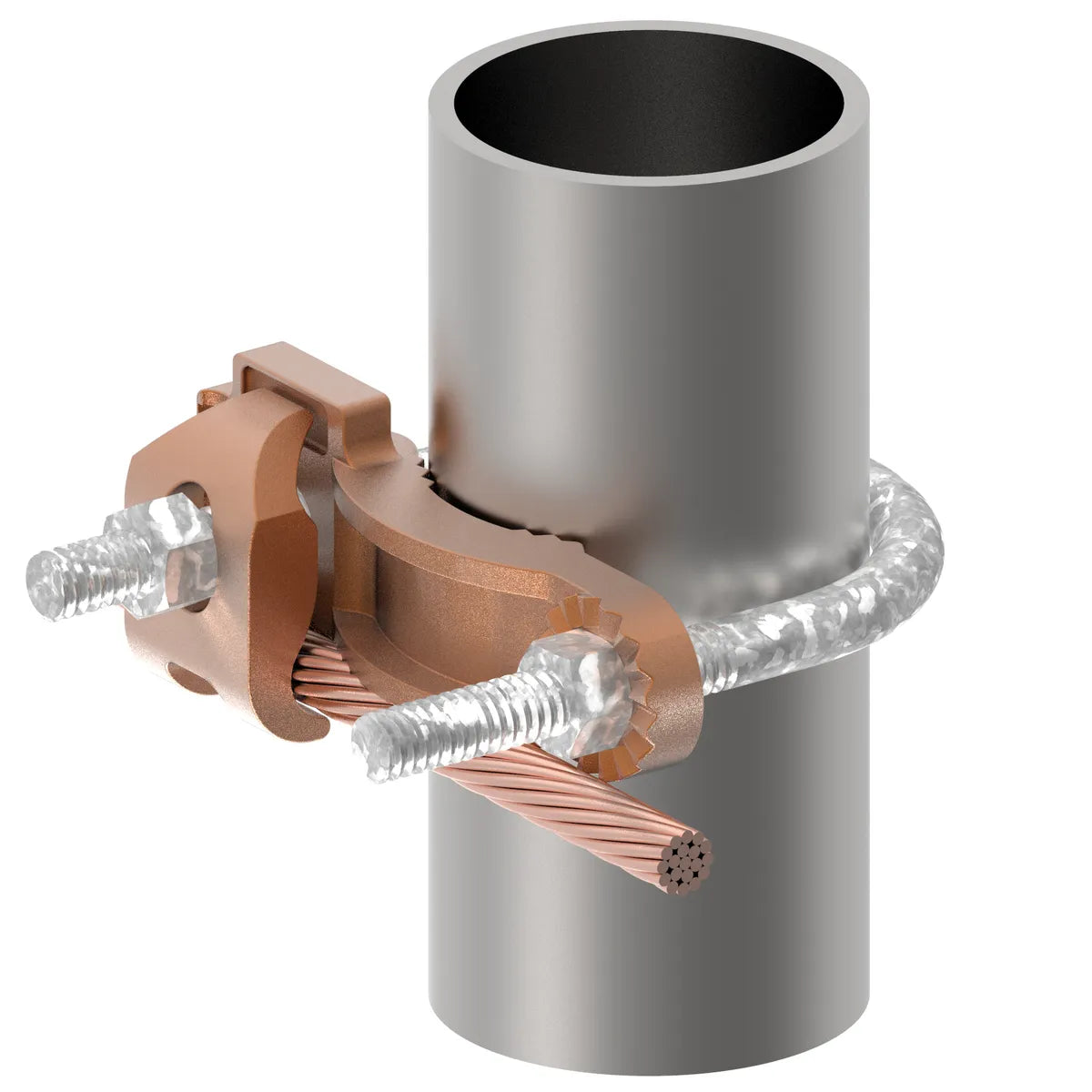 GAR3903 - Burndy - 1-1/4" to 2" Pipe 3/8" Stud Mechanical Grounding Connector