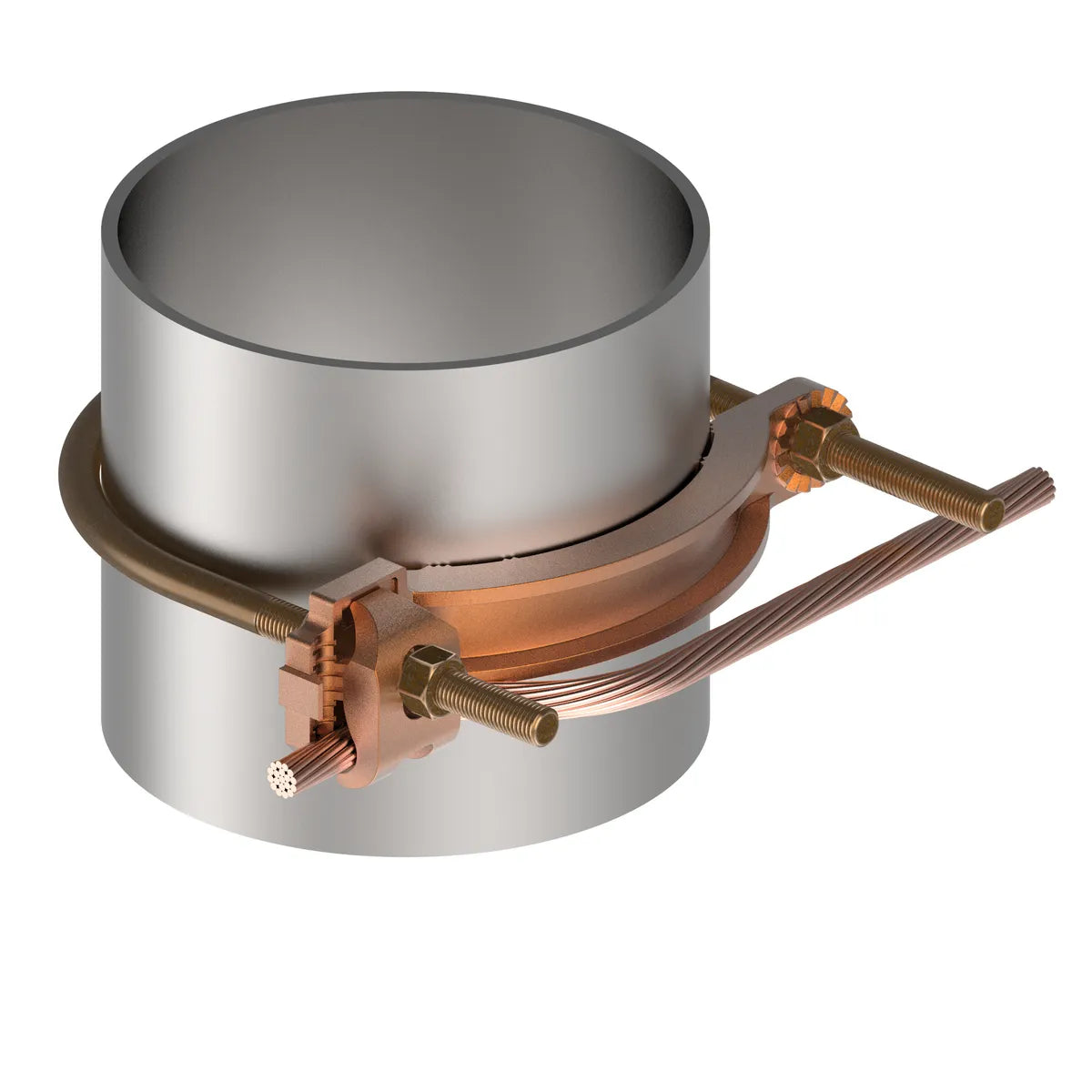 GAR3906BU - Burndy - 6" Pipe 3/8" Stud Silicon bronze hardware Mechanical Grounding Connector