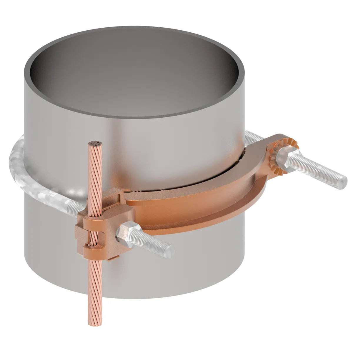 GAR3906 - Burndy - 6" Pipe 3/8" Stud Galvanized Steel Hardware Mechanical Grounding Connector