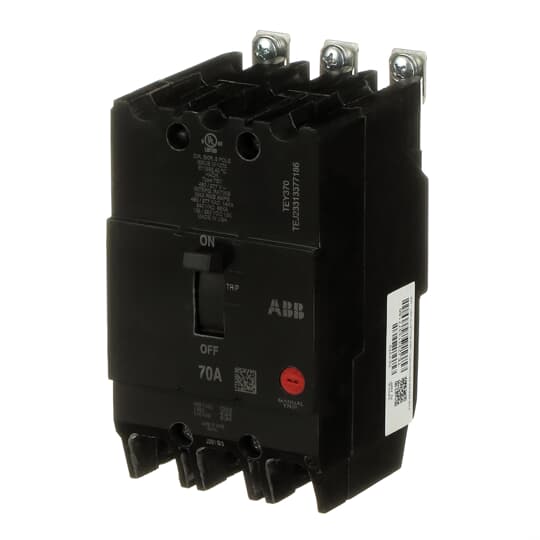 TEY370 - General Electric - 70 Amp 3 Pole 480 V Circuit Breaker