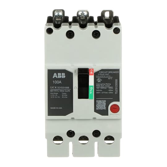 TEYD3100B - General Electric - 100 Amp 3 Pole 480 V Circuit Breaker