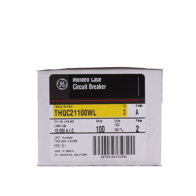 THQC21100WL - General Electric - Feed-Thru - 100 Amp - 2 Pole - 240 Volt Q-Line Miniature Circuit Breakers