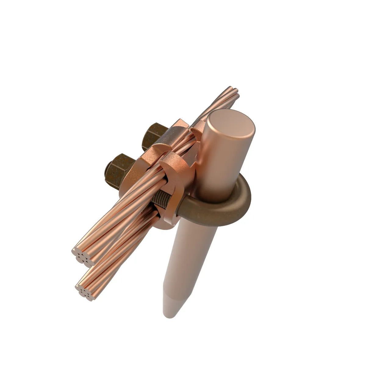 GP6426 - Burndy - 3/8" Pipe 5/8" to 3/4" Rod 3/8" Stud Mechanical Grounding Connector.