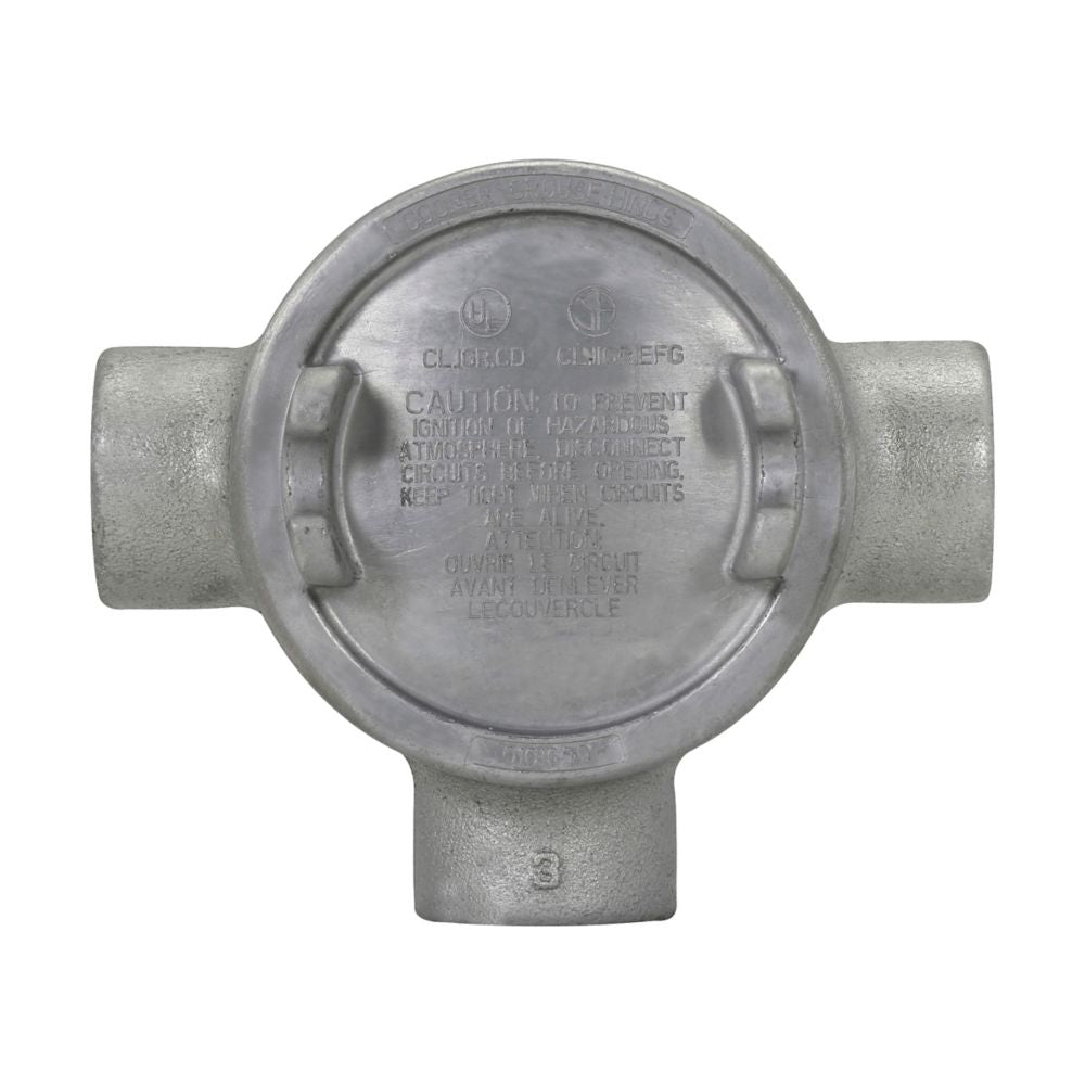 GUAT59SA - Eaton Crouse-Hinds Series - 1-1/2" Condulet GUA Conduit Outlet Box with Cover