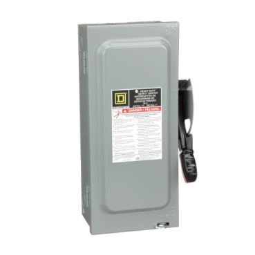 H321N - Square D - Heavy duty 30A 240VAC/250VDC 4 wire 3 pole 1 neutral 7.5hp NEMA 1 Fusible safety switch