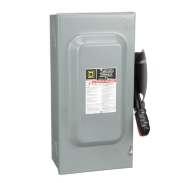 H362N - Square D - Heavy duty 60A 600VAC/DC 4 wire 3 pole 1 neutral 50hp NEMA 1 Fusible safety switch