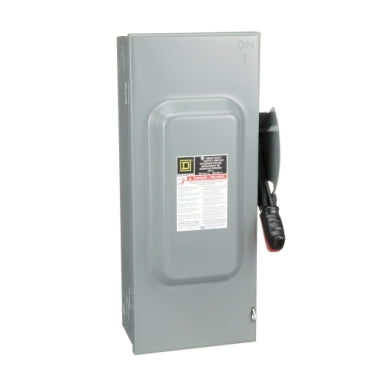 H363N - Square D - Heavy duty 100A 600VAC/DC 4 wire 3 pole 1 neutral 100hp NEMA 1 Fusible safety switch