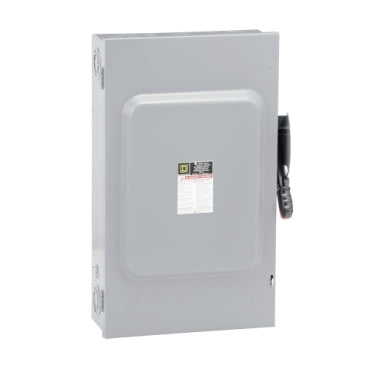 H364 - Square D - 200A 600VAC DC Heavy Duty Fusible Safety Switch 3 Wire 3 Pole 150HP NEMA 1