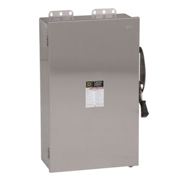 H364DS - Square D - 200A 600VAC DC Heavy Duty Fusible Safety Switch 3 Wire 3 Pole 150HP NEMA 4 4X 5 304 Stainless Steel