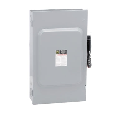 H364N - Square D - 200A 600VAC DC Heavy Duty Fusible Safety Switch 4 Wire 3 Pole 1 Neutral 150HP NEMA 1