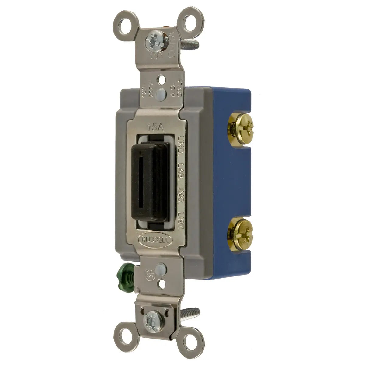 HBL1201L - Hubbell Wiring Device‑Kellems - 15A 120/277V AC Single‑Pole Back and Side Wired Locking Toggle Switch