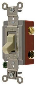 HBL1223I - Hubbell Wiring Device-Kellems - 20A 120/277V AC 3-Way Back and Side Wired Toggle Switch