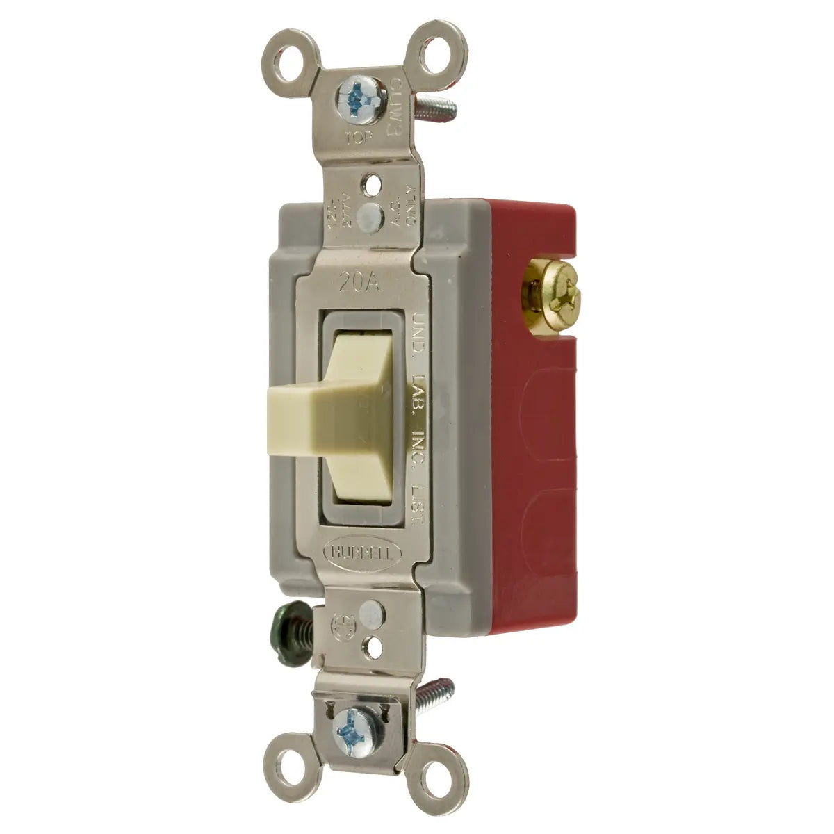 HBL1557I - Hubbell Wiring Device-Kellems - 20A 120/277V AC Single Pole Double Throw Center Off Toggle Switch