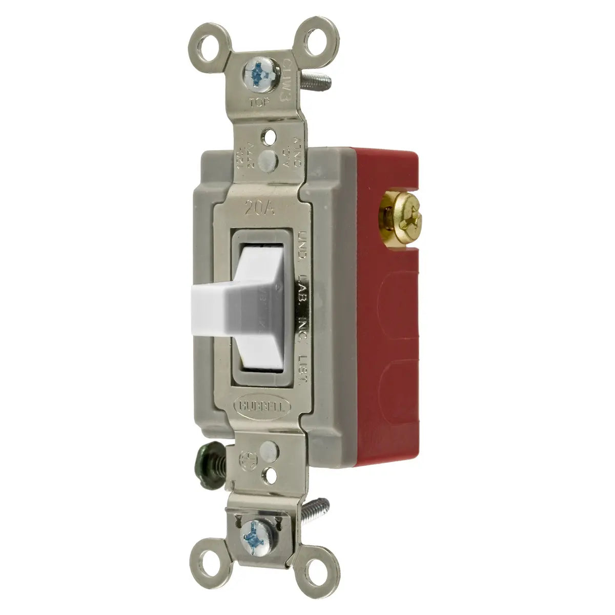 HBL1557W - Hubbell Wiring Device-Kellems - 20A 120/277V AC Single Pole Double Throw Center Off Toggle Switch