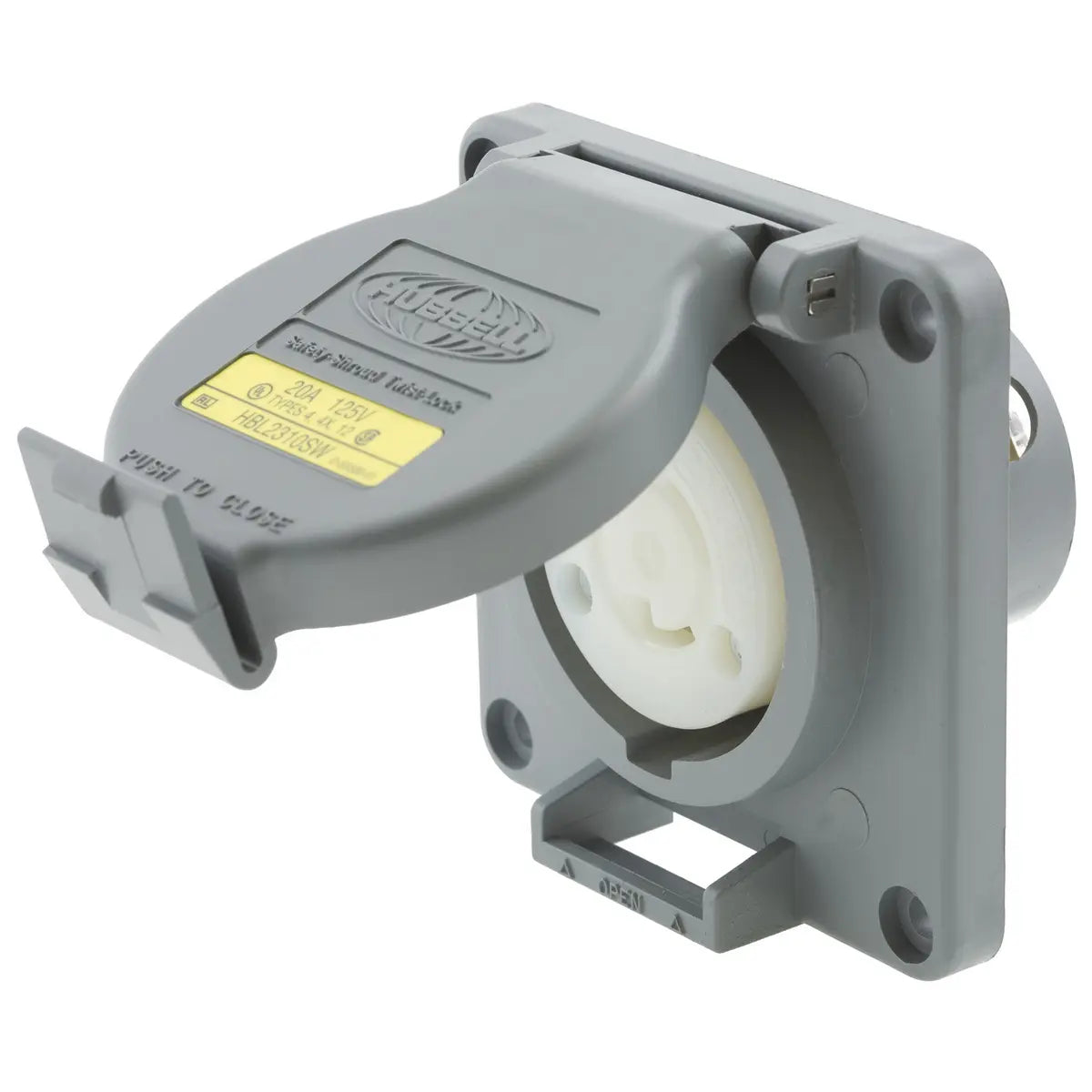 HBL2310SW - Hubbell Wiring Device-Kellems - Twist-Lock 20A 125V 2P 3W Watertight Safety Shroud Receptacle L5-20R Screw Terminal