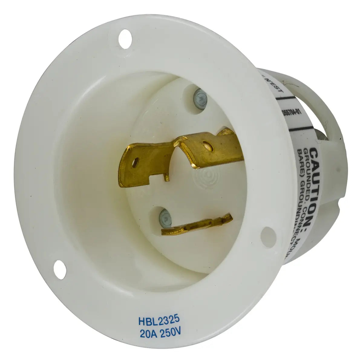 HBL2325 - Hubbell Wiring Device-Kellems - 20A 250V 2-Pole 3-Wire Grounding Twist-Lock Flanged Inlet Device