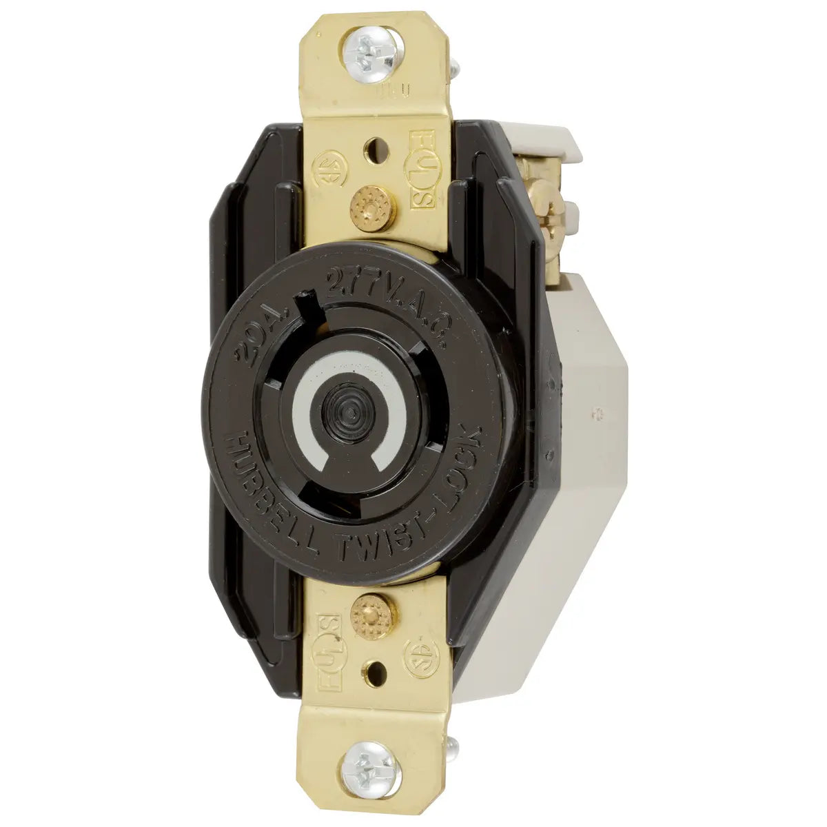 HBL2330 - Hubbell Wiring Device-Kellems - 20A 277V AC 2-Pole 3-Wire Grounding Twist-Lock with Flush Receptacle